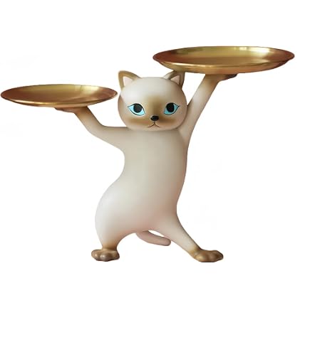Amazon.co.jp: Homilius 皿を捧げるネコ ねこ 猫ちゃん キー収納 金属