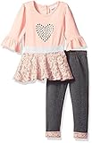 Little Lass Baby Girls' 2 Piece Legging Set Lurex Studs Light Coral 12 Months [並行輸入品]