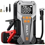 UTRAI ジャンプスターター 空気入れ搭載 5000A 12V 車 バッテリー スターター 150PSI 電動空気入れ モバイルバッテリー機能 QC3.0出力 多機能ライト PSE認証済