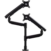 COFO 無重力モニターアーム Pro デュアル 17〜40インチ、2.5〜14kg対応 角度/高さ調整可能 ダブルメカニカルスプリング式 デスク設置用 スチール アルミ合金製 2画面(上下配置版) (ブラック)