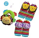 Yoovi動物ベビーキッズWrist Rattle &足ファインダーセットRattle Teetherライオン