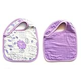 LAT(リー·アンド·タウン)エプロン（よだれかけ）　ベビー コットンモスリン スナップビブ　 Baby pre-washed cotton muslin nibble　コットン100％　2枚セット 