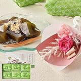 母の日 プレゼント ギフト 人気 スイーツ gift 「 北川半兵衛商店 」抹茶わらび餅 ＆ プリザーブドフラワー ブーケ メッセージカード