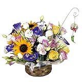 風鈴とひまわりとトルコキキョウのアレンジメント お届けは8月31日着まで