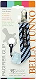 Bella Tunno Ribbon Loop Pacifier Clip, Oxford Zebra Stripes/Sky Blue Dots by Bella Tunno