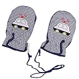 アスナロ（グローブ） ミトン 男の子 ベビー スノー手袋 裏フリース パトカー ギンガム3-4才 ネイビー