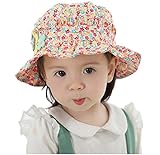【SEBLES】ベビー 赤ちゃん 帽子 ハット 子ども 子供 日差し UV 無地 コットン 綿 花柄 花 フラワー プリント 春 夏 秋 ユニセックス 女の子 1-2歳(タイプD)