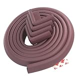 ベビーケガ防止用　コーナークッション　全長5m　コーナーガード　4個セット　両面テープ付き　セーフティーグッズ　加厚型 (コーヒー)