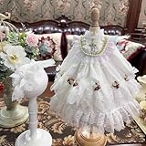 HAMRETHYPPZ 1/4 1/6 1/3 BJD　 球体関節人形 ドレス ドール　コスチューム　人形メイド服 球体関節人形着せ替え 白いウェディングドレスのメイドスカート、プリンセススカート、メイドスカート、高貴なプリンセススカート、かわいいプリンセススカート、かわいいメイドスカート (ヘッド、素体は含まりません)白い (1/4)