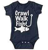 BriscoブランドクロールWalk魚面白い釣り新しい両親ギフトCute Baby Onesieボディスーツ カラー: ブルー