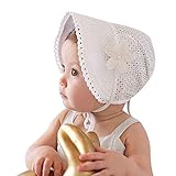 Seliyi ベビー帽子 新生児　フレア ハット　レース　ラブリープリンセス　あご紐 可愛い 　ユニセックス 男女兼用　春　夏　秋　紫外線 UV対策 セレモニー お宮参り 出産祝い プレゼント　 (ホ