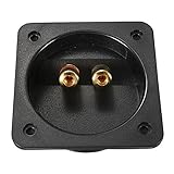 Square Recessed Speaker Junction Box With Gold Binding Posts (Usa)