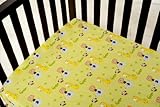 Kids Line Happy Tails Fitted Sheet, Sage Ground by KidsLine