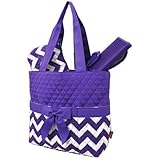 Purple & White Chevron Print Quilted Diaper Bag-purple by NGIL [並行輸入品]