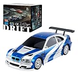 YounggDiy リモコンスポーツカー 1/43スケール 2.4G フルプロポーショナル RC 電動 ミニレーシングドリフトカーモデル ライトキット付き (RTRバージョン/ブルーホワイト)