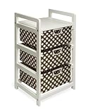 Badger Basket Lightweight Three Drawer Hamper/Storage Unit, Brown Dot by Badger Basket [並行輸入品]