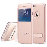Xboun Iphone 7 Plus Case, Metal [Kickstand] [Touch Series] [View Window] Folio Flip (Tpu + Pu) Leath