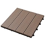 山善 人工木ジョイントタイル(10枚組) ナチュラル MWJT-T(NT)10P