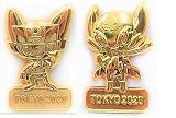 東京 2020 オリンピック パラリンピック 半立体 マスコット ピンズ ピンバッジ 2種セット ゴールド ミライトワ ＆ ソメイティ 公式 グッズ