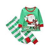 Tovadoo 子供服 男の子 女の子 トップス+ズボン 秋冬 クリスマス衣装 ヘラジカ 縞模様 可愛い 漫画風 クリスマスパーティー 1-5歳