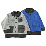 【アウトレット】 Bobson カーディガン(80～130cm) キムラタンの子供服 ブルー 120 ( 77131x77631-143 )