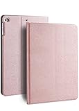 【強化ガラスフィルム付】OasisCiel iPad 第9世代 第8世代 第7世代 ケース 木目 手帳型 ipad 10.2 ipad9 ipad8 ipad7 ipad薄型 タブレット カバー A2602 A2603 A2604 A2605 A2270 A2428 A2429 A2430 A2200 A2197 A2198 (iPad (第7/8/9世代) 10.2inch, ローズゴールド)
