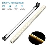 キャビネットライト Elfeland 人感センサーライト キッチンライト USB充電式 ワイヤレス 18LED 棚下 玄関 階段 廊下 キャビネット クロゼット 室内照明 防災 ウォームホワイト