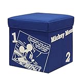 スツール 収納ボックス 「ミッキーマウス」 幅38.5×奥行38.5×高さ40cm ネイビー ディズニー BS3838-MC