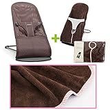 【今治タオルブランケットセットPK】babybjorn（ベビービョルン）バウンサー Bliss Air ココア（バウンサーカバーピンクストライプ）
