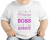Act Like A Princess Think Like A Boss Funny Slogan オーガニックベビーTシャツ 12 - 18 Months