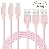 iPhone充電器、teletrogy 3パック3 ft 6 ft 10 ftナイロン編組Iphone充電ケーブルアルミニウムコネクター充電同期で頑丈な、もつれフリーコードfor iPhone sE 