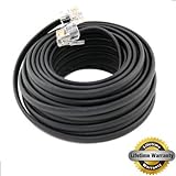 BoostWaves 50' Foot Black Telephone Extension Cord Cable Line Wire RJ-11 [並行輸入品]