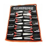 Simplyシルバー – 9個入り11 " Long Nose Plier Set Long Reach円Bentニードル鼻対角線カッター