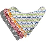 YourEcoFamily Baby Bandana Bibs - Adjustable with Snaps - Made of Natural Cotton and Backed by Absor