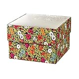 東京堂 フラワー資材 リバティプリント シースルーボックス  レッド&ホワイト LB000016-114