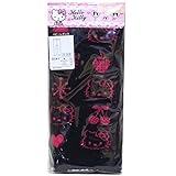2014年 HELLO KITTY ハローキティ パッケージ入り フェイス総柄 レギンス ブラック 80-90cm