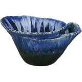 信楽焼　信楽BEST SELECTION　水鉢　青ガラス小判型　20号　全高32cm×幅62cm×奥行42cm