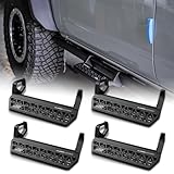 JUSNBASR 車用サイド拡張ペダル、追加ランニングボードサイドステップノンスリップ防錆、交換用ドロップステップ、OEロックレール付きFo-rd Bron-coと互換性ありエクステリアアクセサリー、4パック
