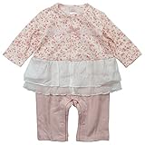 《秋冬春対応》(日本製) Pample Mousse(パンプルムース) 接結小花Ptカバーオール 60cm/PK NO.DP-73505