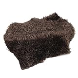 【ノーブランド品】赤ちゃん　フェイクファー　ブランケット　バスケット　毛布　写真撮影　小道具　快適　全4色 - コーヒー