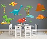 Dinosaur Theme Wall Decal - Nursery Wall Decals - Baby Room Wall Decor - Dinosaur Stickers - Pinkie 