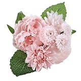 Zhhlinyuan 良質 1 Bunch of Artificial Peony Dahlia Wedding Party ホーム Simulation Bouquet Decor Crafts