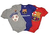 【ノーブランド品】【子供用】FC バルセロナ 【NEWBORN & INFANT CLUB 3-PACK BODYSUIT SET/RYL BLUE-GREY-RED】 FC BARCELONA