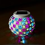 ソーラーライト ガーデン LED 防水 最大12時間点灯 100×130 （パープルとブルーのデザイン）ガーデンライト / 庭の照明 / ガラス / イルミネーション / ガーデニング / ソーラー 