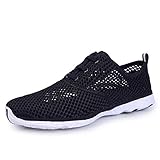 メンズ レディーズ 水陸両用 ウォーターシューズ マリンシューズ ビーチサンダル ランニングシューズ 軽量 通気性 (25.5, ブラック)