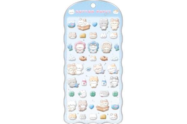 クラックス CRUX コットンパフィーシール ネコ 立体 ネイルパーツ スマホデコ 推し活