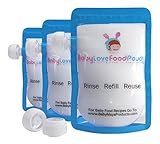 8 Reusable Baby Food Pouches-Refillable Bags for Homemade Food-Babies Toddlers Kids Freezer Dishwash