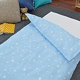 お昼寝布団 カバー 綿100％ 掛け布団カバー 85×125cm スター サックス かわいい ファスナー