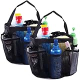 HDEシャワーキャディメッシュバッグCollege寮バスルームCarry Tote Hanging Organizer 2パック 2 Pack ブラック HDE-52290