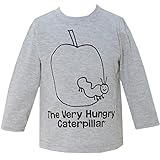 2016年 秋冬 はらぺこあおむし リンゴ線描きプリント 長袖Ｔシャツ THE WORLD OF ERIC CARLE グレー◇95cm